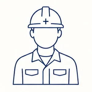 施工を担当する職人の線画
